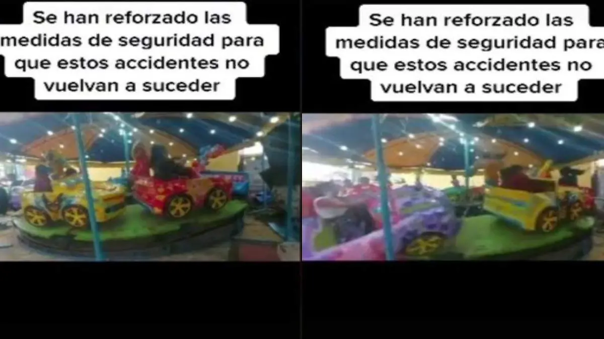 Carro de juego mecánico con una niña dentro se desprende y sale expulsado